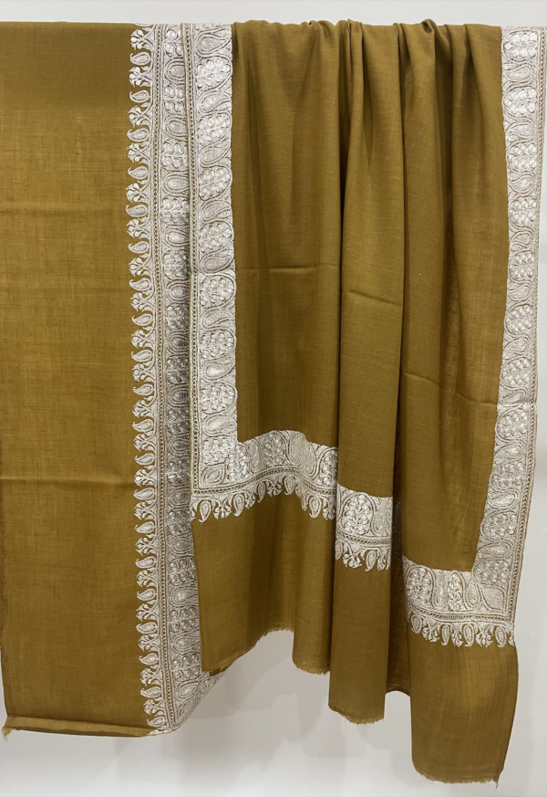 Hand Tilla Mustard Shawl - Image 5